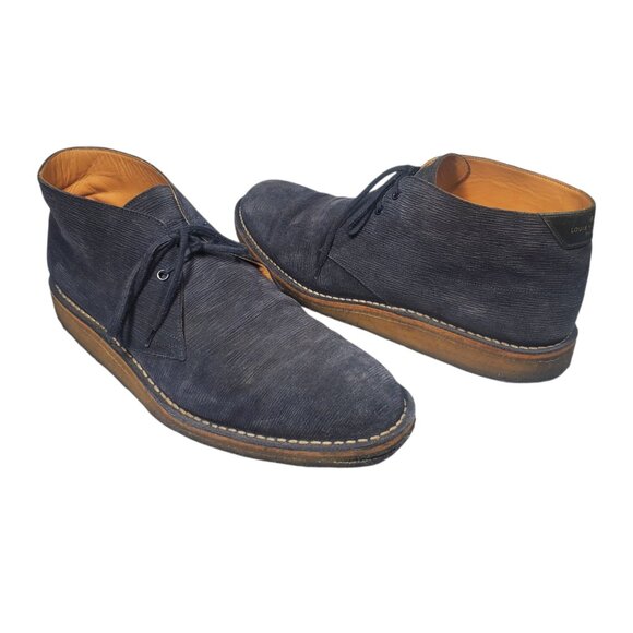 Louis Vuitton Suede Lace-Up Chukka Ankle Boots Men\'s 11 Navy Blue main image 5